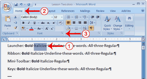 Microsoft word blue underline